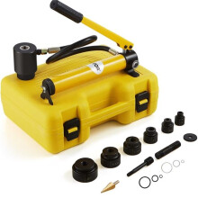 Vevor S10T240CR16MM3UYFV0 10 Ton Hydraulic Knockout Punch Driver Kit Hole Tool - 0.50-2 in. with 6 Dies