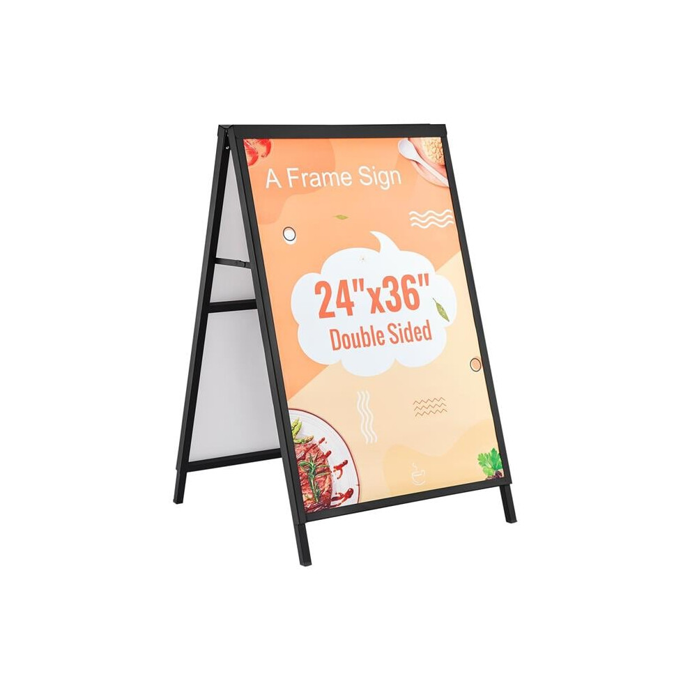 Vevor XHBZA2436INCHM1FCV0 A Frame Sidewalk Sign, 24 X 36 in. Heavy Duty Slide-in Signboard Holder, Double-Sided Folding Sandwich Board Signs