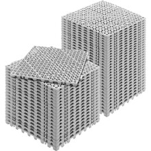 Vevor HZXSJDD1212YF0ZXDV0 Gray Interlocking Tile, Drainage Tiles 12 x 12 in. Splicing, Soft PVC Interlocking Drainage Floor Tiles - 50 Piece