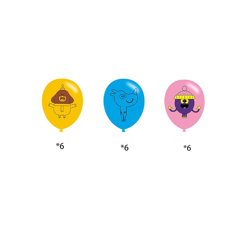 (18pcs Balloons) Birthday Duggee Hey Party Supplies Cake Topper Banner Balloon Decor Party Themed
