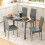 Homcom HOMCOM 5 Piece Dining Set Table and 4 Chairs Set for 4 Persons Kitchen Glasstop 1