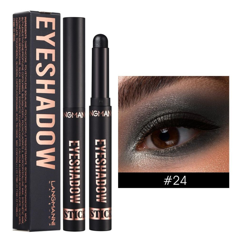 (24#) Eye Shadow Stick Waterproof Eyeshadow Stick Long Lasting Shimmer Glitter Eyeshadow Crayon Pigmentation Makeup Eyeshadow Pencil
