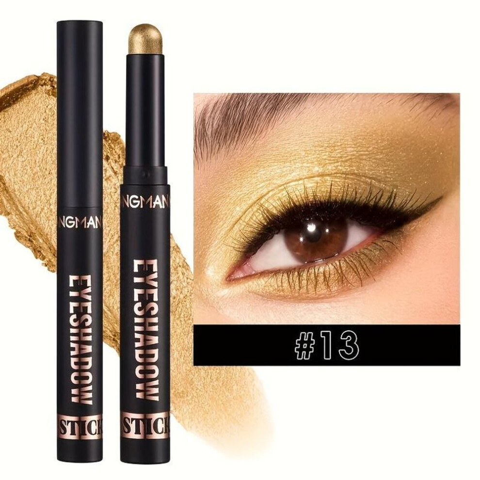 (13#) Eye Shadow Stick Waterproof Eyeshadow Stick Long Lasting Shimmer Glitter Eyeshadow Crayon Pigmentation Makeup Eyeshadow Pencil