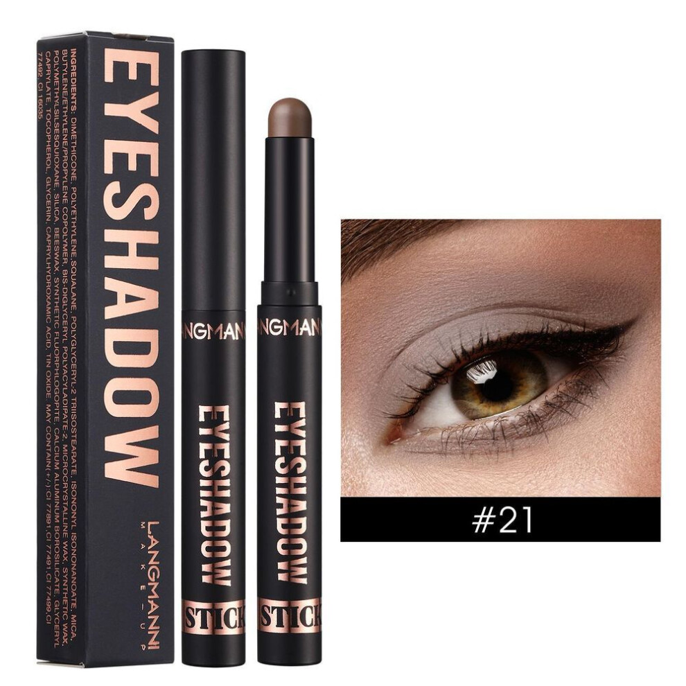 (21#) Eye Shadow Stick Waterproof Eyeshadow Stick Long Lasting Shimmer Glitter Eyeshadow Crayon Pigmentation Makeup Eyeshadow Pencil