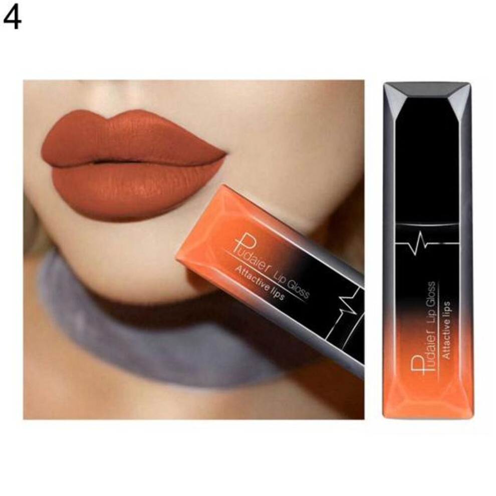 (4#) Long Lasting Liquid Lipstick Matte Moisturizing Advanced Lip Gloss Lip Glaze Glitter Matte Finish Lip Makeup Lipstick Women Sexy Beauty Cosmetic