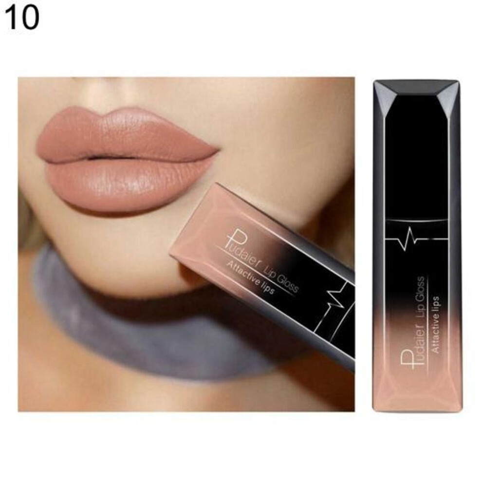 (10#) Long Lasting Liquid Lipstick Matte Moisturizing Advanced Lip Gloss Lip Glaze Glitter Matte Finish Lip Makeup Lipstick Women Sexy Beauty Cosmetic