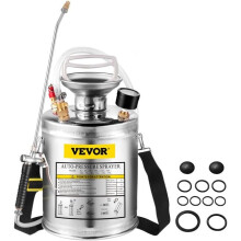 Vevor PWQBXG4L000000001V0 1 gal Stainless Steel Hand Pump Sprayer, Silver