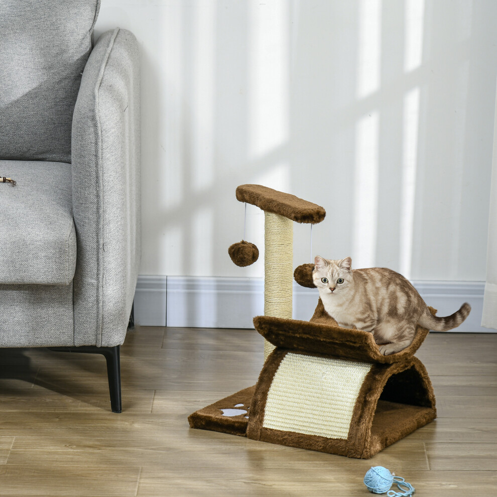 Pawhut Cat Tree Plush - Brown - Image 6