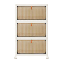 (3-Tier) Storage Boxes with Lids 3-4-5 Tiers Stackable Storage Boxes with Wheels Clothes Storage, Organizer for Bedroom Living Room Study Office