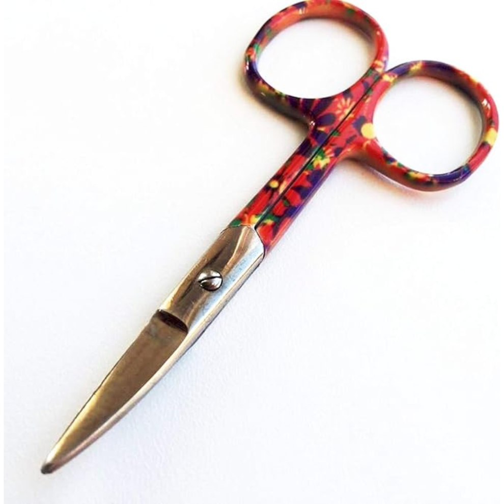 Asm Instruments Black Professional Curved Nail Scissors (3.75" ) Precision Manicure, Cuticle Trimmer, And Grooming Scissors For Eyebrows, Beard, And Nose Hair