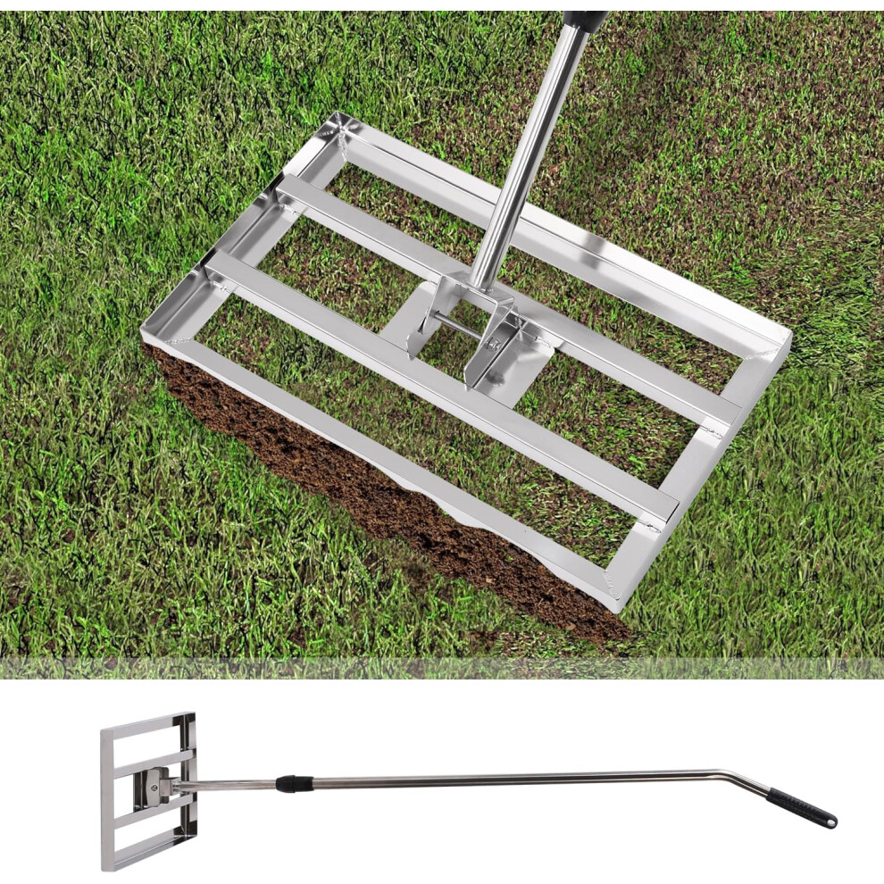 (40 x 25cm, Silver) YODOLLA Lawn Leveling Rake Level Lawn Tool