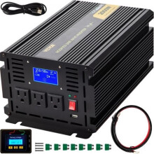 Vevor ZNB2KW-12-1200I8XV9 2000W Modified Sine Wave Power Inverter with DC 12V to AC 120V Car Converter, Brown