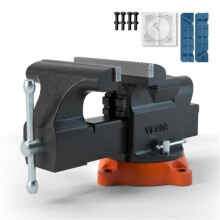 Vevor DGNTQDXZSYCQ6QSMGV0 6 in. Bench Vise with Anvil 360 Deg Swivel Locking Base Heavy Duty Ductile Iron
