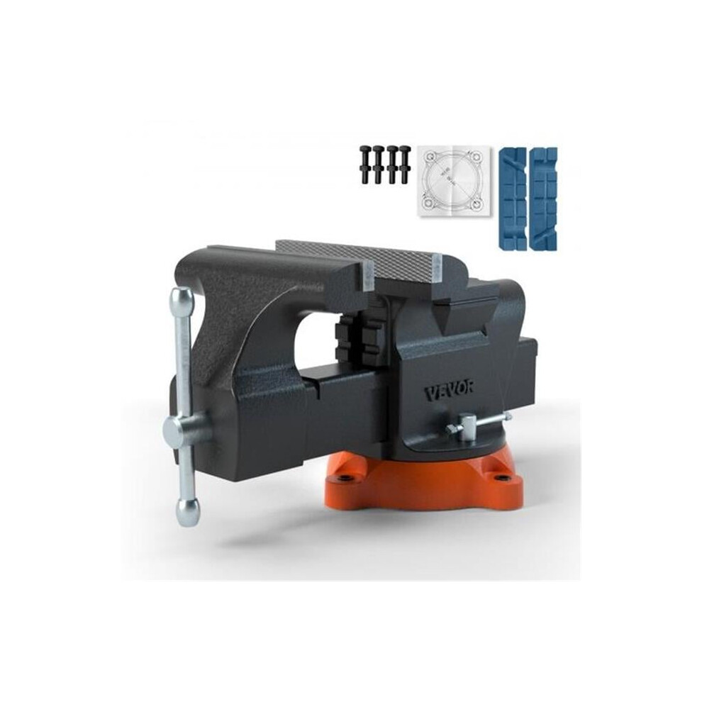 Vevor DGNTQDXZSYCQ6QSMGV0 6 in. Bench Vise with Anvil 360 Deg Swivel Locking Base Heavy Duty Ductile Iron