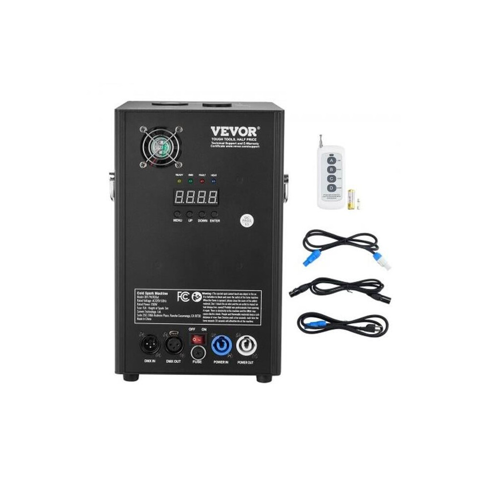 Vevor YHKZQ700W1GW5YO8OV1 6.6 - 16.4 ft. 700W Stage DJ Wedding Event Party Cold Spark Firework Machine, Black