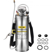 Vevor PWQBXG10L00000001V0 3 gal Stainless Steel Sprayer Set with 20 in. Wand & Handle Reinforced Hose