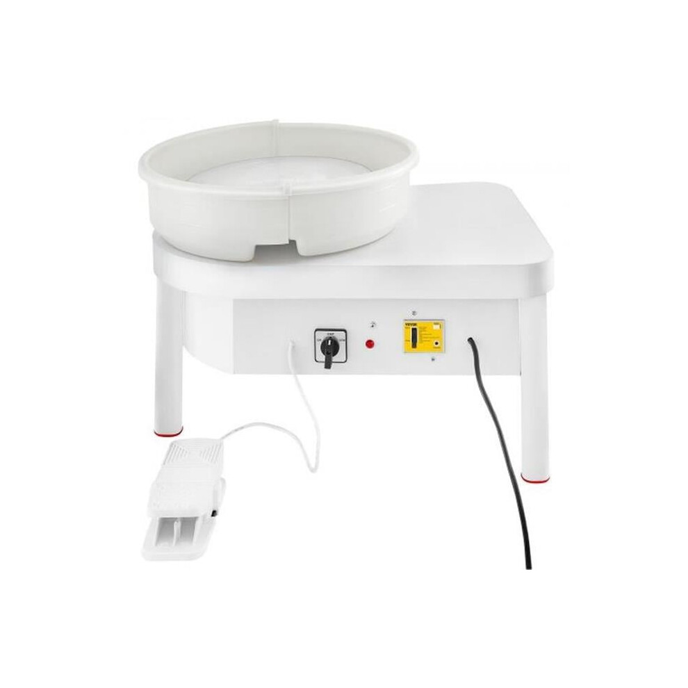 Vevor TYLPJ14YCTYLPJ001V1 36 cm Pottery Forming Pottery Wheel Machine with 450W Foot Pedal Pottery Wheel, White