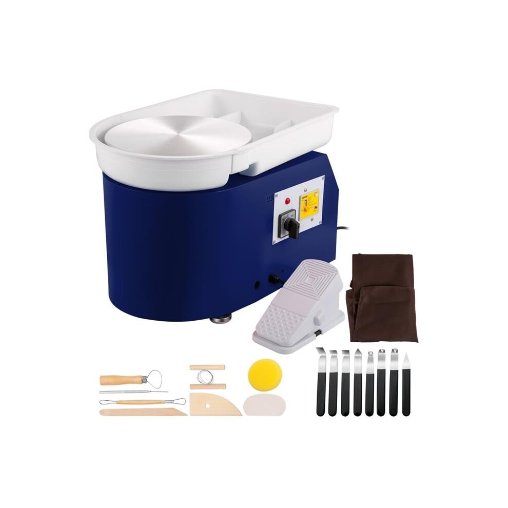 Vevor XTXTYLPJL28CM9HDAV1 28 cm Pottery Forming Machine with Detachable Basin Foot Pedal Control - 350W - 18 Piece