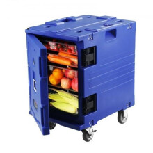 Vevor SPBWXL90-C90L781AV0 82 qt. Insulated Food Pan Carrier Hot Box for Catering LLDPE with Single Buckle, Blue