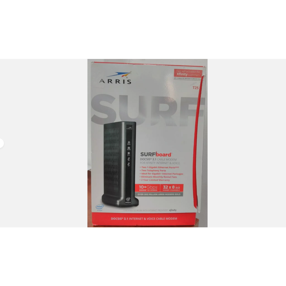 Arris Surfboard T25 Docsis 3.1 Cable Modem Black 612572217221