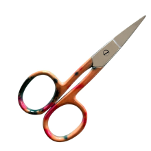 Professional Curved Nail Scissors (4" Black Pink) Precision Manicure, Cuticle Trimmer, and Grooming Scissors for Eyebrows, Beard, and Nose Hair