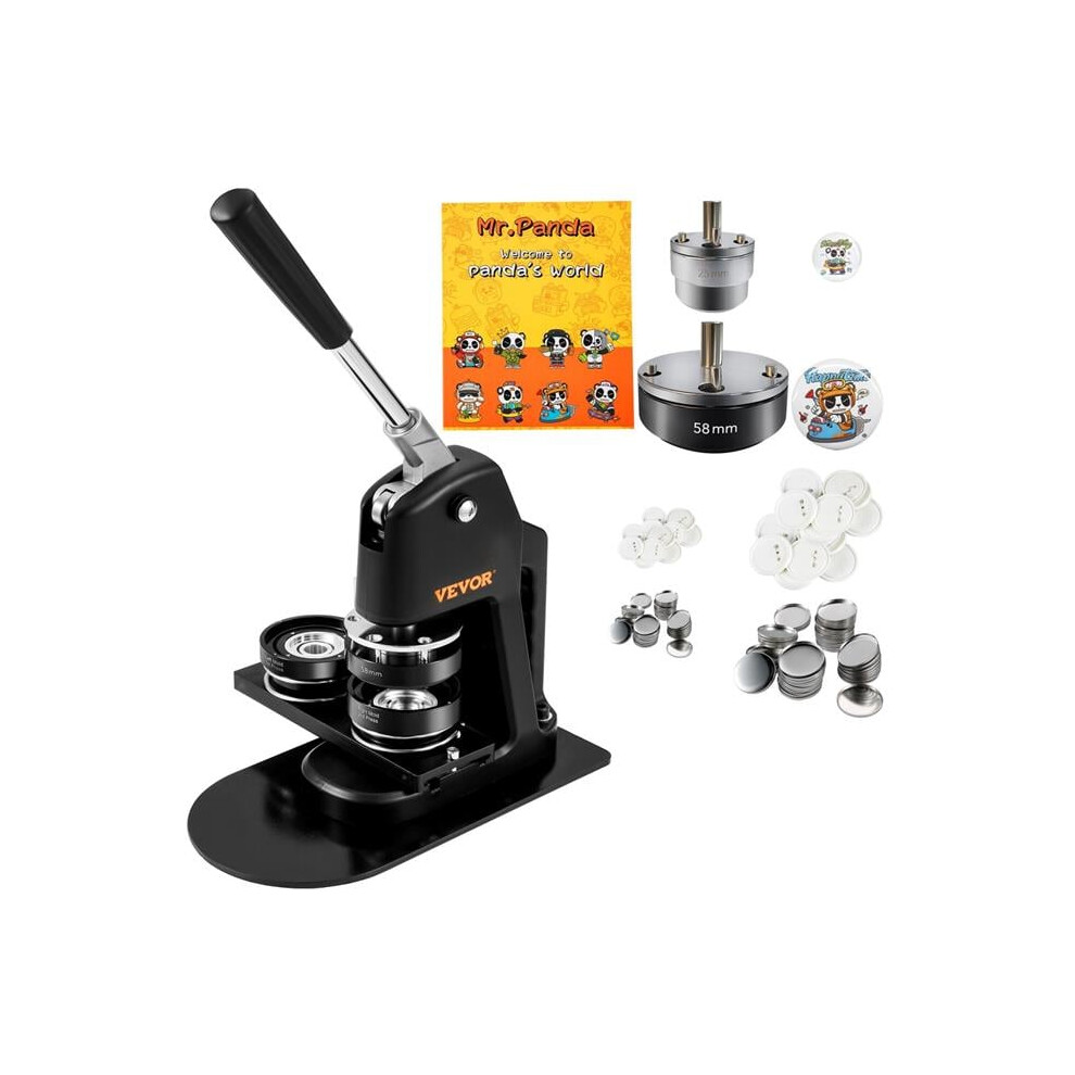 Vevor DGNBJSKXZJZHS4YN6V0 Button Maker Machine Decal Pin Machine 1 Plus 2.25 in. 500 Free Parts Press Kit