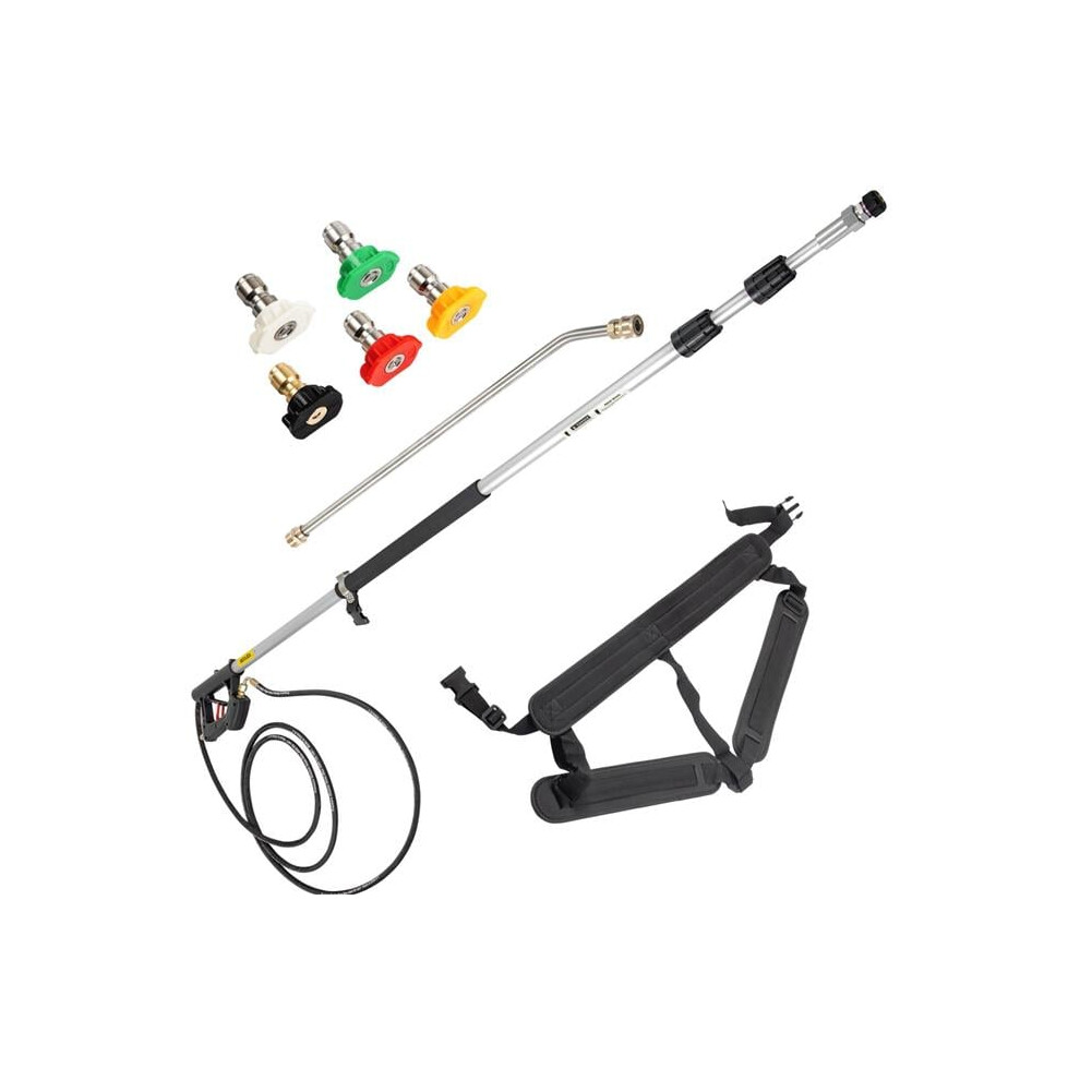 Vevor QDXDJ5.5MQXSQ0001V0 18 ft. Telescoping Pressure Washer Wand, Silver & Black