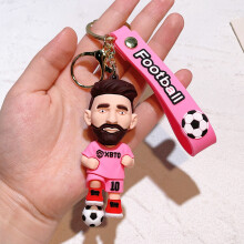 (3) Stylish And Fun Messi Keychain Silicone Football Jersey Car Accessory For Soccer Lovers