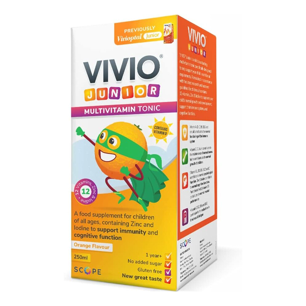 Vivio Junior Store Vivio Junior Multivitamin Tonic For Kids - 12 Added Vitamins Plus Zinc & Iodine To Support Your Child's Immunity