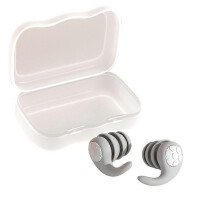 (S,Grey)Swimming Ear Plugs, 1 Pairs Waterproof Reusable Silicone Swim Earplugs