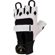 (XXL) Weight Lifting Gym Training Gloves with Straps White & Black Fitness Gloves for Bodybuilding, Strength Exercises, and Cycling