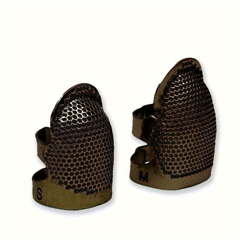 2pc Sewing Thimble Finger Protector, Adjustable Finger Metal Shield Protector Pin Needles Sewing Quilting Craft Accessories Diy Sewing Tools