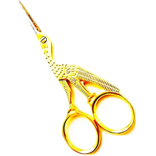Professional Gold Plated Stork Embroidery & Cross Stitch Scissors 4" Craft Shears for Precision Cutting