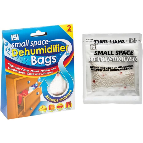 6 x Packs Small Space Dehumidifier 2 Sachets Per Pack Stops Damp Mould Mildew Condensation 1