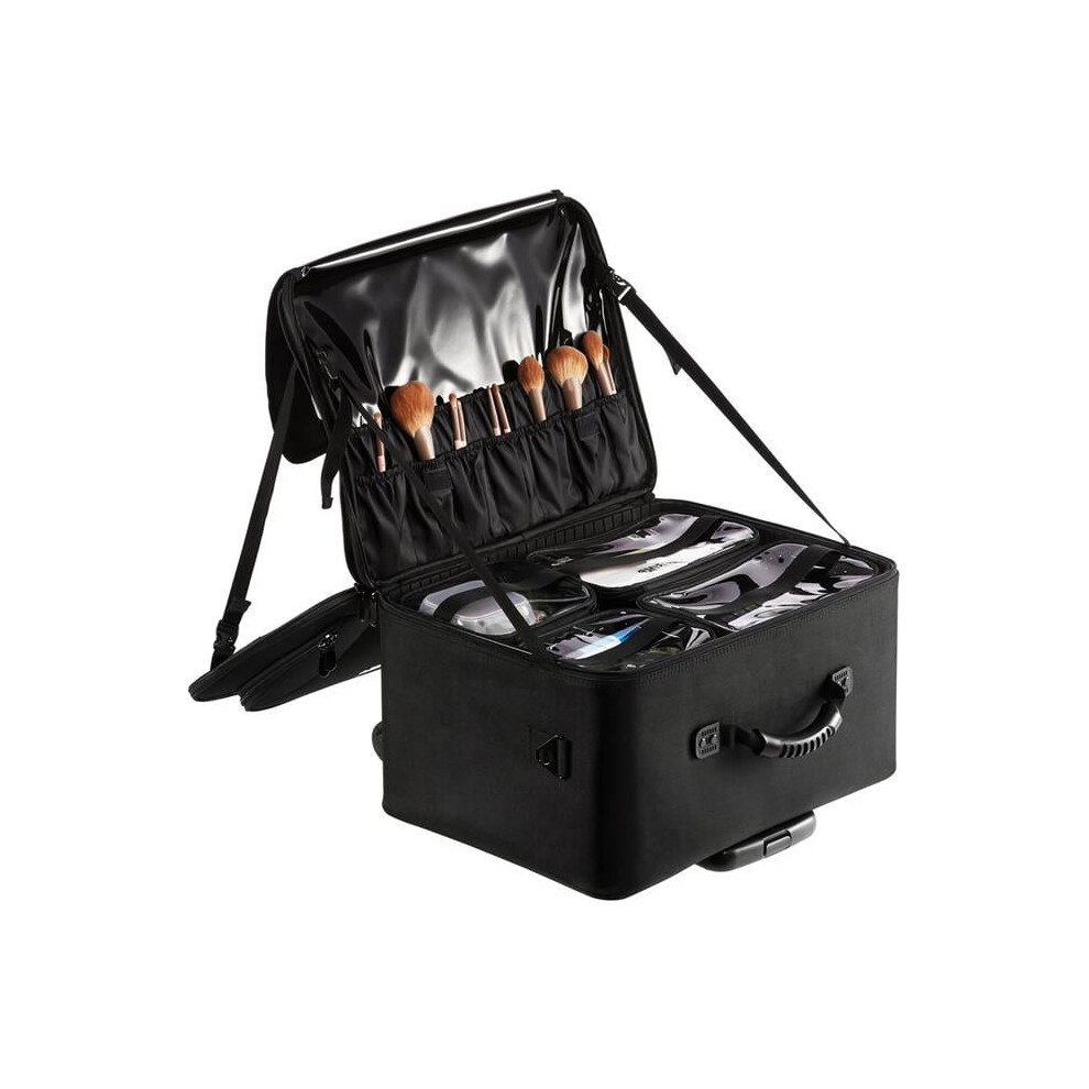 Vevor HZBXLGS3C000ZDTHJV0 Large Storage 3 Tiers Rolling Makeup Train Case