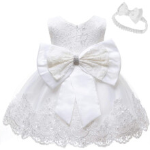 (100,white)Girls Tulle Flower Princess Wedding Dress for Toddlers and Baby Girls