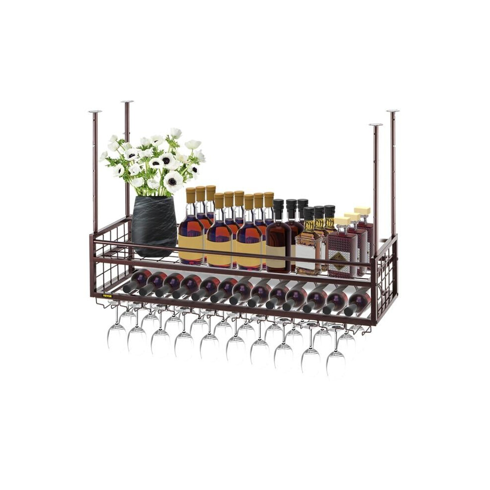 Vevor GYJS47.2X11.8WEGHV0 46.9 x 11.8 in. Ceiling Wine Glass Rack, Coppery