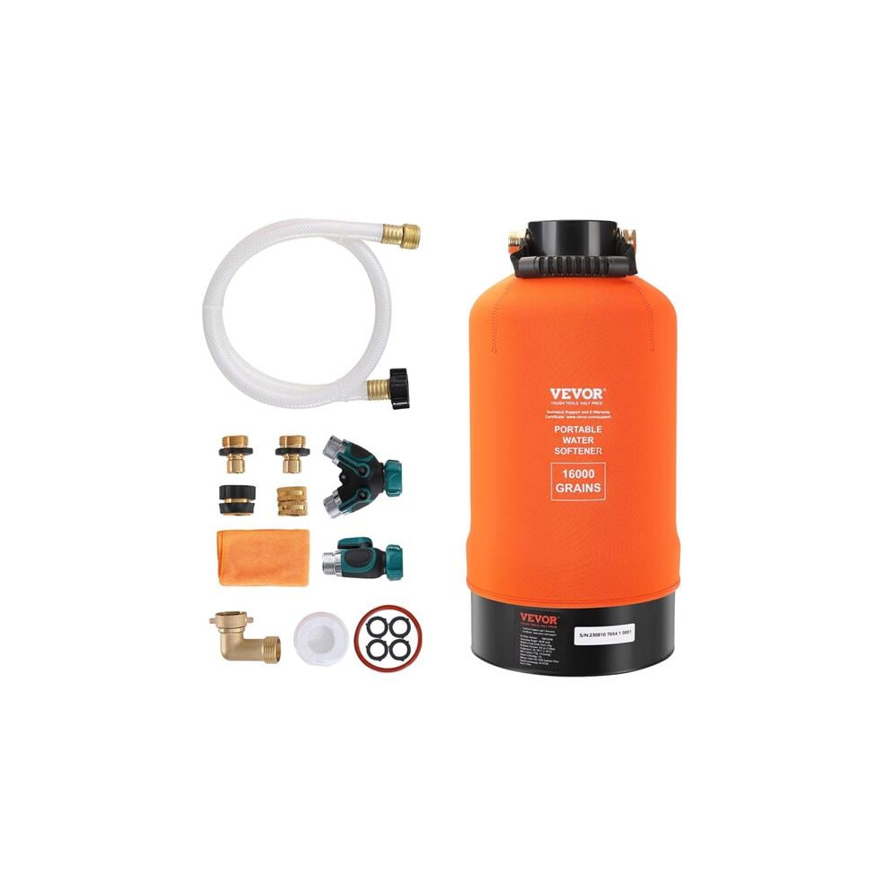 Vevor FCRSQ16000GR44Y1IV0 16,000 Grain Portable Water Softener with 0.75 in. Brass Fittings & 42 in. Hose