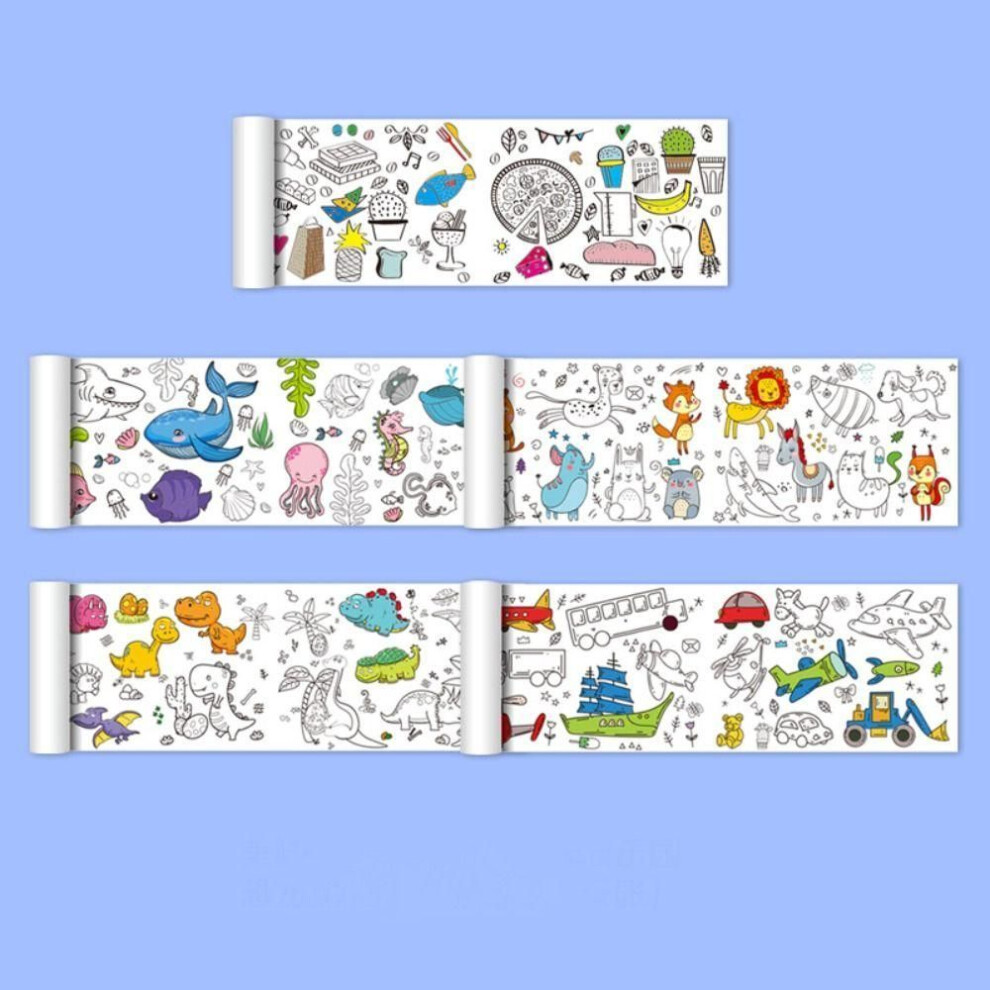 (4.5M) Children Drawing Roll Blank Coloring Pages Children&apos;s Drawing Scroll Color Filling Paper Scroll
