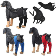 (S,Red)Pet Double Hind Leg Dog Double Hind Leg Protector Dog Injury Cover