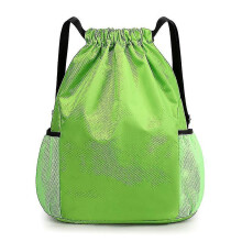 (M,Orange)Backpack String Bag Sackpack Water Resistant Nylon For Gym Shopping Sport Yoga Bag