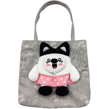 (Gray)Pet Canvas Shoulder Carrying Bag, Cute Pet Canvas Shoulder Bag Cat Carrier