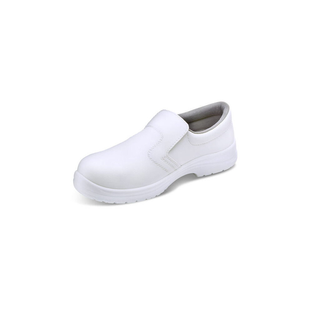 Beeswift Micro-Fibre Slip On Shoe S2 White 11 5030566180422