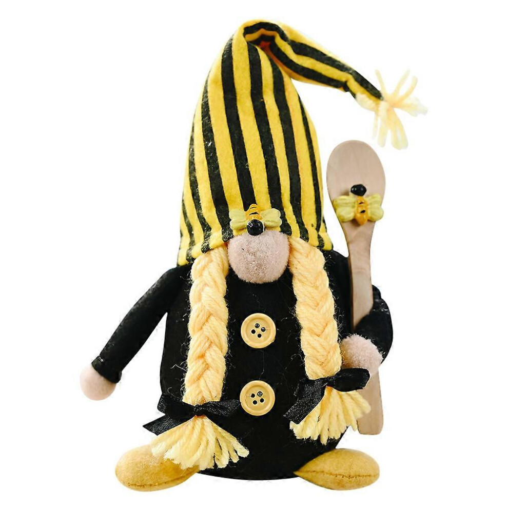 Striped Gnome Faceless Doll Decorative Plush Doll Bee Ornament For Home Desktop Decor, B-image