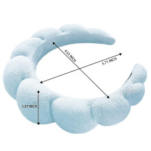 (Blue)Spa Headband For Women,sponge Headband,padded Soft Hairband Girls Fashion Hair Hoop Christmas Gifts For Makeup