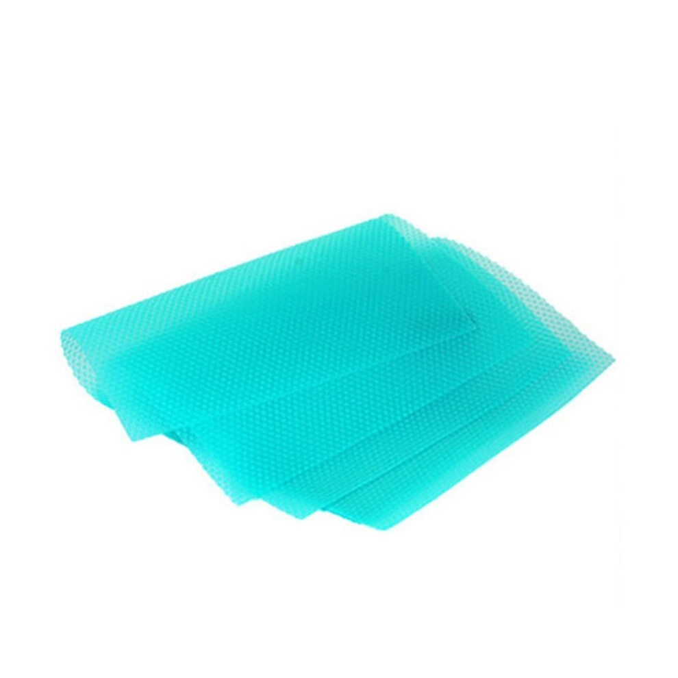 (blue) 4pcs Refrigerator Liners Mats Washable,   Fridge Liners for Shelves, Cover Pads for Freezer Glass Shelf Cupboard Cabinet Drawer