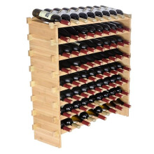 Vevor LSJJZZCPKD872TTK7V0 Bamboo Wood Display Shelf 8-Tier 72 Bottle Stackable Modular Wine Rack