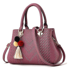 (leather red)Handbags Women Bags Er Women's Shoulder Bag Ladies Hand Bags Fe Bags Tote Handbag