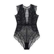(XL)Slim Sleeveless Soft Vintage Sexy Lace Bodysuit