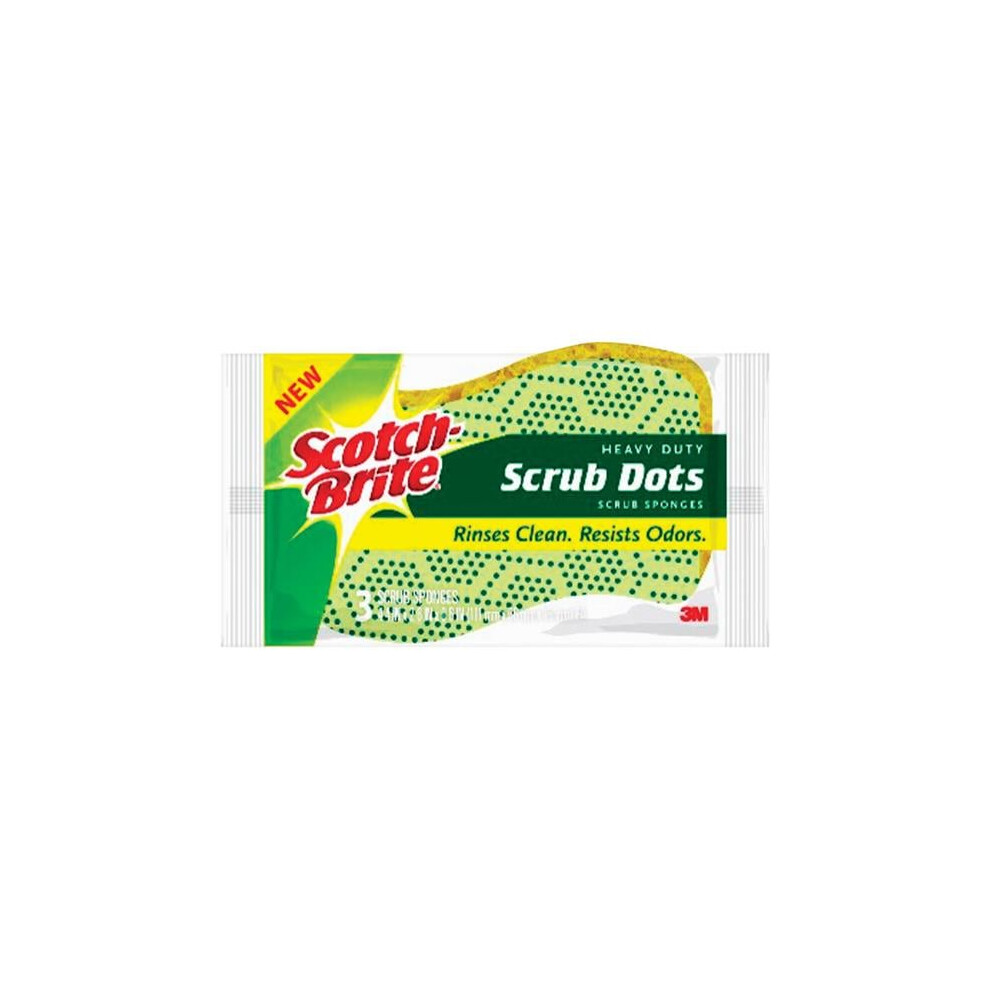 3M  2.6 x 4.4 in. Scotch-Brite Dots Fiber Scrub Sponge